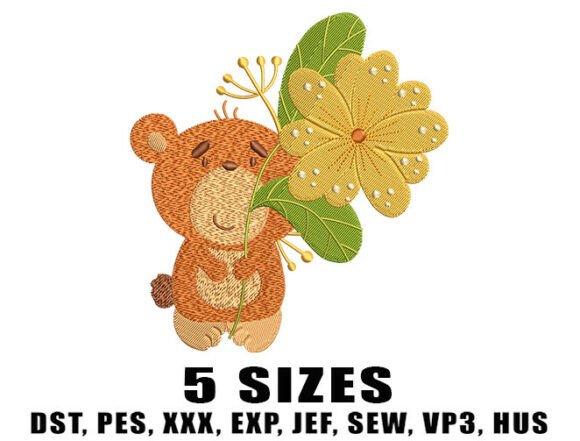 Bear with Flower Embroidery Design Review