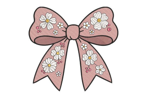 Floral Bow Embroidery Design Review for Etsy Shops