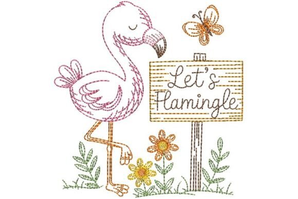 Let's Flamingle Flamingo Embroidery File Review