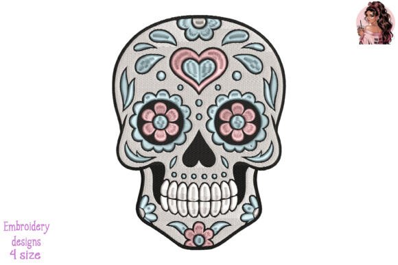 Pastel Sugar Skull Embroidery Design Review